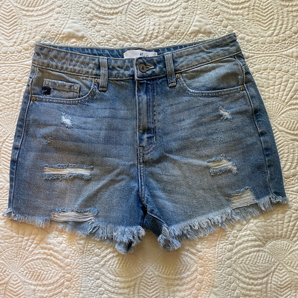 KanCan women’s distressed blue jean shorts